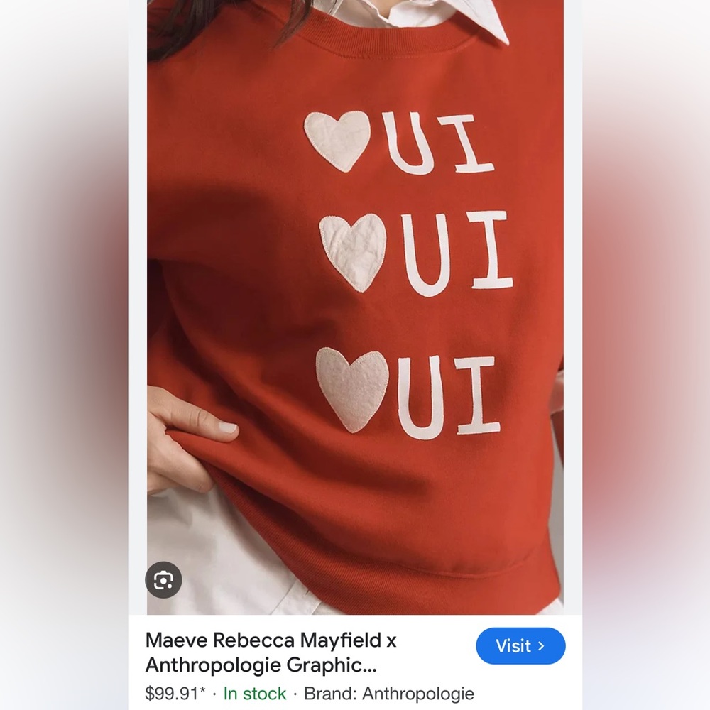 Maeve Anthropologie Rebecca Mayfield Sweatshirt Sz M